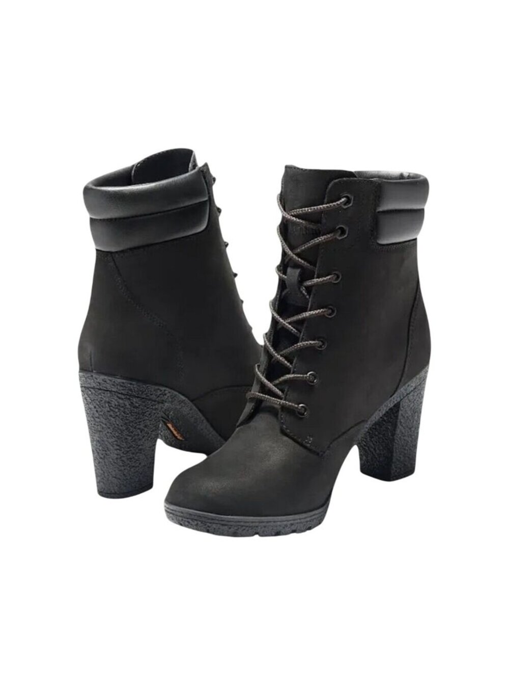 Timberland Tillston 6” Nubuck Block Heel Lace Boots Womens 8.5 Defender Repellen - Picture 3 of 16
